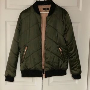 Misguided olive green bomber jacket